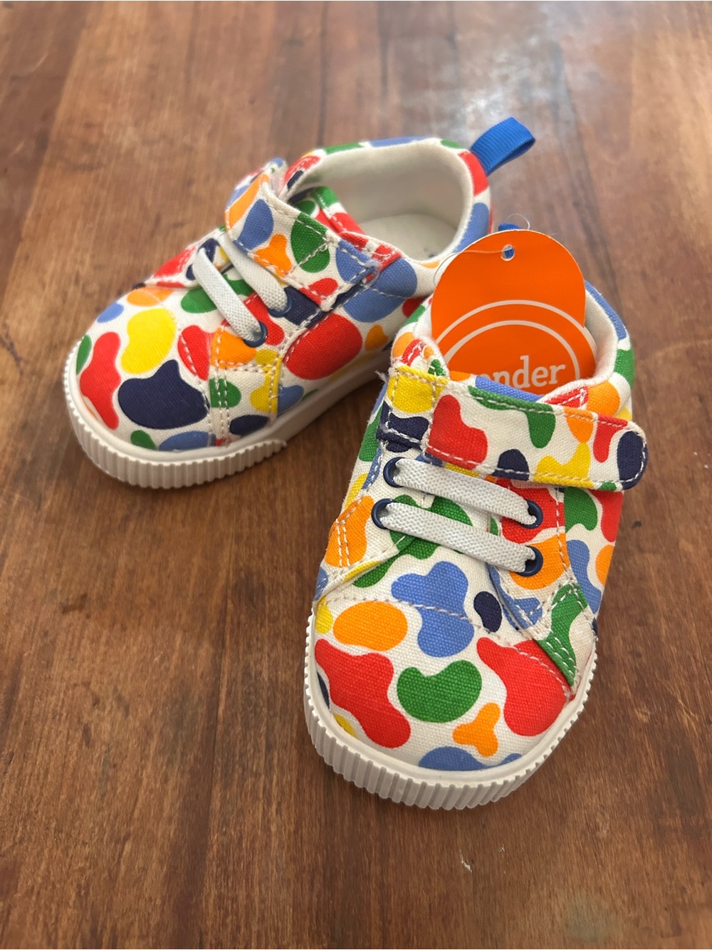 Wonder nation toddler 4 casual canvas paint shoes adjustable easy on off